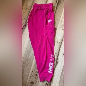 Nike Kids Hot Pink Sweatpants with White Nike Air Logo